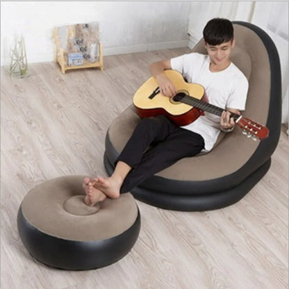 Inflatable Lounge Chair with Ottoman Set