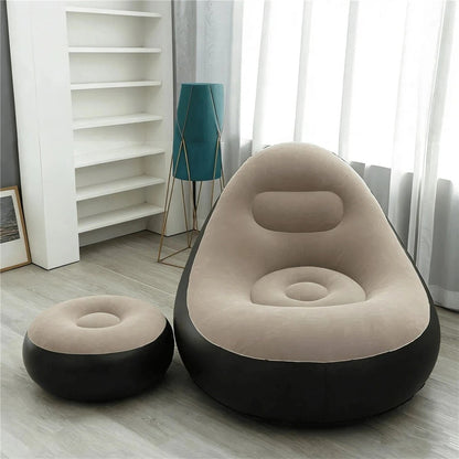 Inflatable Lounge Chair with Ottoman Set