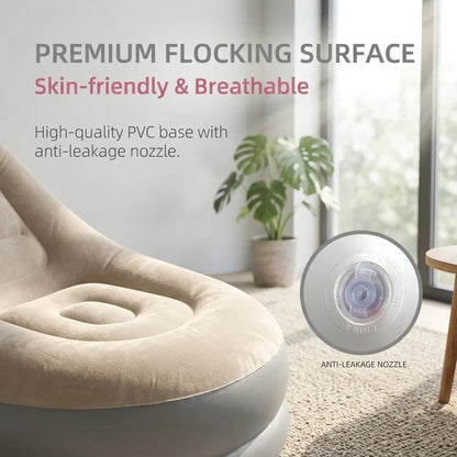 Inflatable Lounge Chair with Ottoman Set