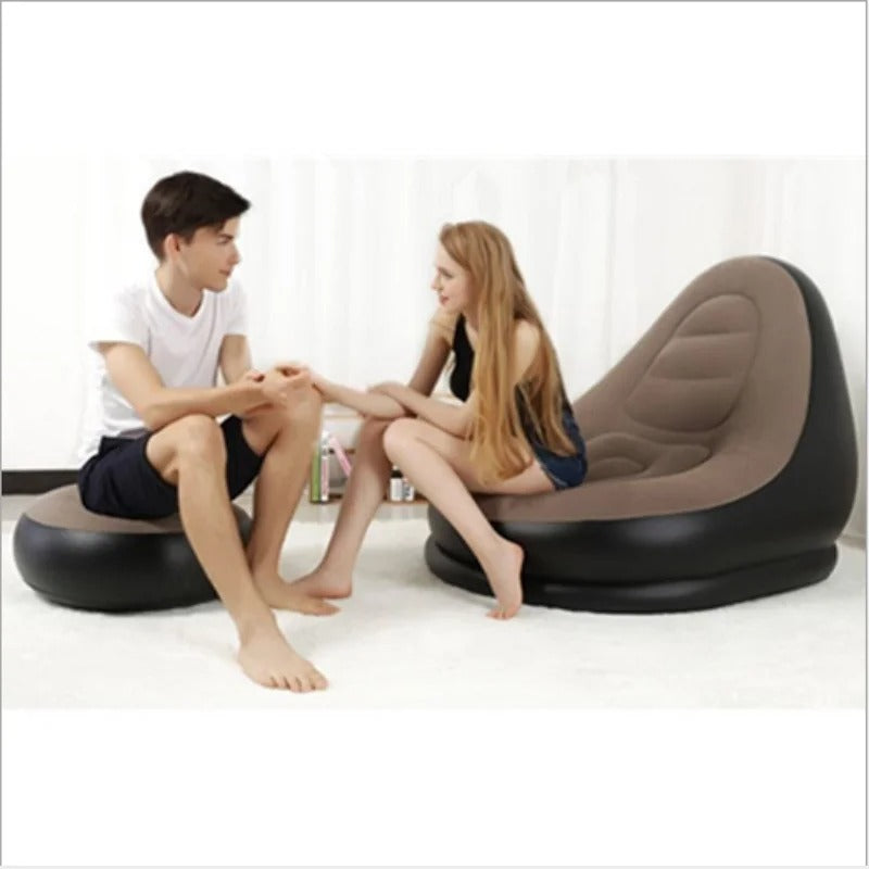 Inflatable Lounge Chair with Ottoman Set