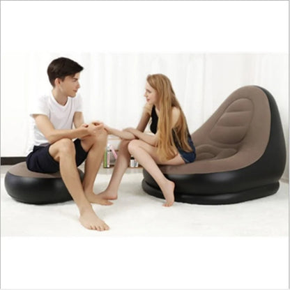 Inflatable Lounge Chair with Ottoman Set